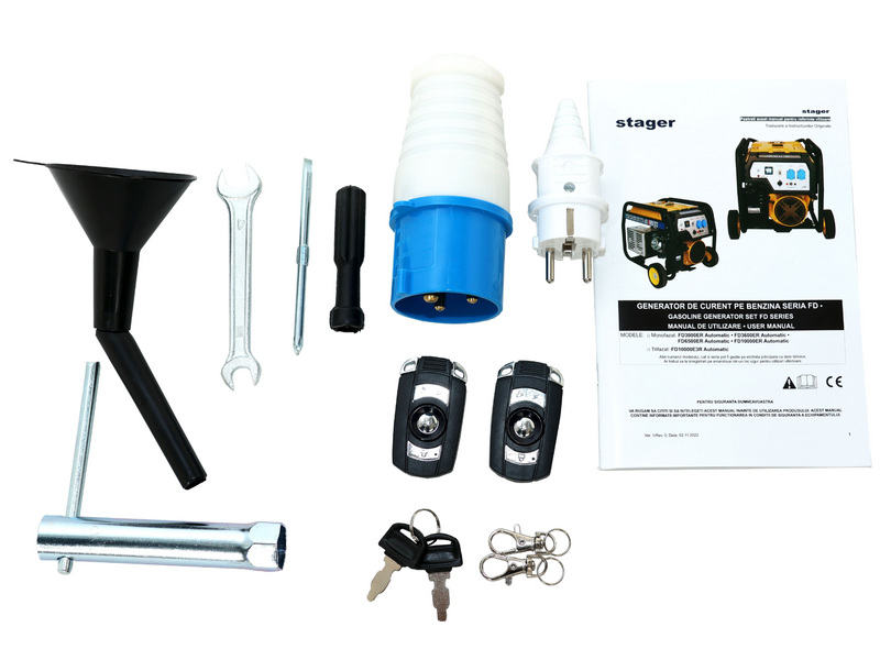 Generator curent Stager FD 6500ER putere 5.5 kW 230V benzina pornire electrica telecomanda AVR bobinaj cupru automatizare ATS