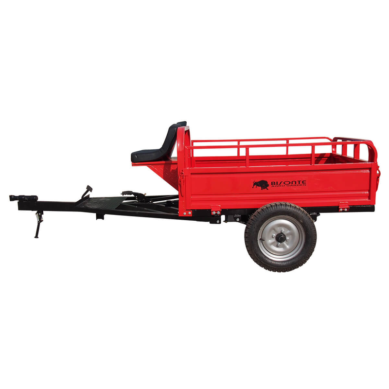 Remorca motocultor Bisonte BTA-600R capacitate maxim 600 kg roti 4.00-12