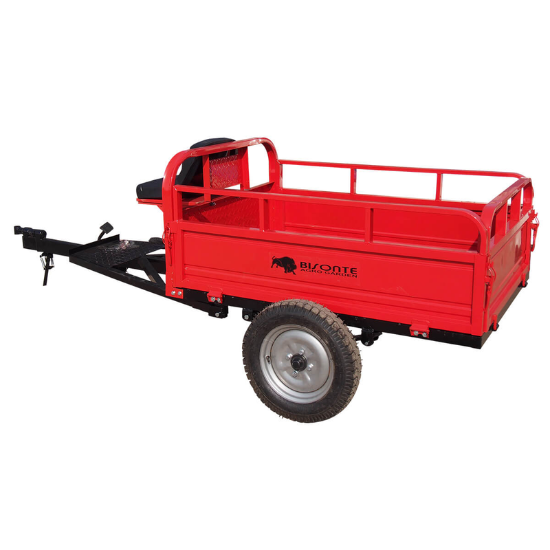 Remorca motocultor Bisonte BTA-600R capacitate maxim 600 kg roti 4.00-12