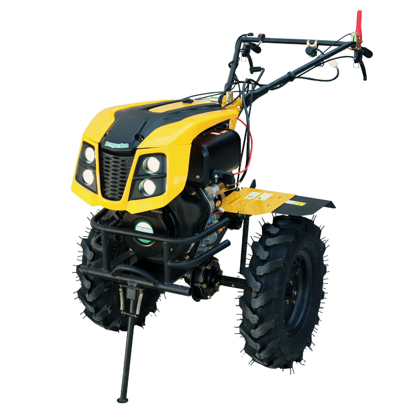 Motocultor ProGARDEN Campo 1273 Alpine motor 12 CP diesel Euro V 2+1 viteze latime lucru 162 cm roti 6.00-12 pornire electrica 2 prize putere roti metal plug arat rarita reglabila plug cartofi cultivator 5l ulei