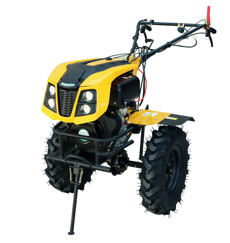 Agregat 4x4 Diesel Motocultor ProGARDEN Campo 1273 Alpine + Remorca ProGARDEN Alpine RM500T cu tractiune G2 500kg
