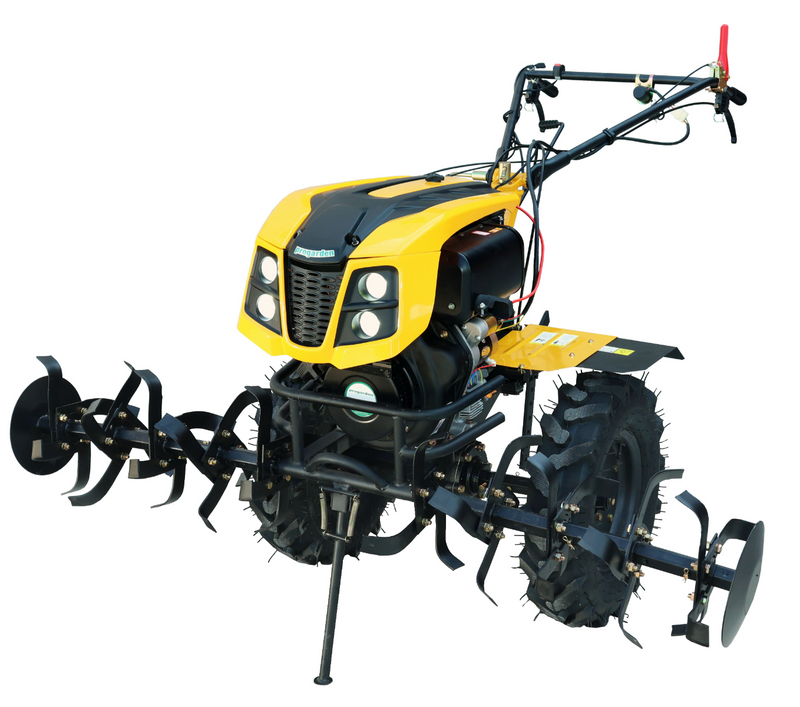 Agregat 4x4 Diesel Motocultor ProGARDEN Campo 1273 Alpine + Remorca ProGARDEN Alpine RM500T cu tractiune G2 500kg