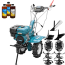 Motocultor DAKARD 1000B motor 7 CP latime lucru 80 cm freze roti cauciuc roti metal plug arat rarita reglabila plug cartofi 3l ulei