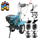 Motocultor DAKARD 1000B motor 7 CP latime lucru 80 cm freze roti cauciuc roti metal plug arat rarita reglabila plug cartofi cultivator 3l ulei