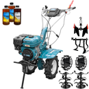 Motocultor DAKARD 1000B motor 7 CP latime lucru 80 cm freze roti cauciuc roti metal cultivator plug reversibil 3l ulei