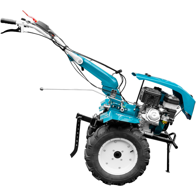 Motocultor profesional DKD HS 1100D motor 18 CP latime lucru 80-120 cm capota cu far freze roti cauciuc roti metal rarita reglabila plug arat plug cartofi cultivator 5l ulei