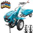 Motocultor profesional DKD HS 1100D motor 18 CP latime lucru 80-120 cm capota cu far freze roti cauciuc remorca 5l ulei