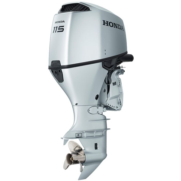 Motor barca Honda BF115 XRU cu mansa cizma extralunga gama Mecanica 115 CP 4T pornire electrica elice de aluminiu cu 3 aripi port incarcare 40A-GRI clasic Honda