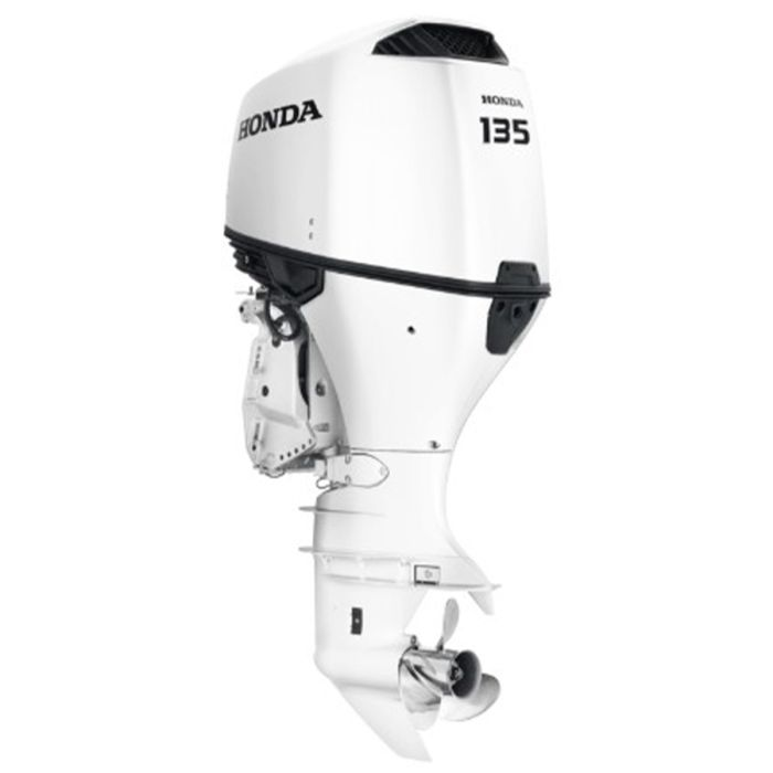 Motor barca Honda BF135 LRU cu mansa cizma lunga gama Mecanica 135 CP 4T pornire electrica elice de aluminiu cu 3 aripi port incarcare 40A-GRI clasic Honda