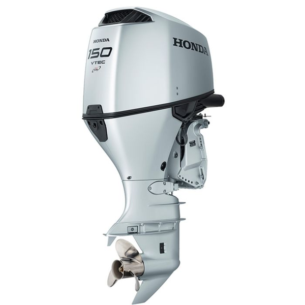 Motor barca Honda BF150 XRZ cu mansa cizma extralunga gama Mecanica 150 CP 4T pornire electrica elice de aluminiu cu 3 aripi port incarcare 40A-GRI clasic Honda