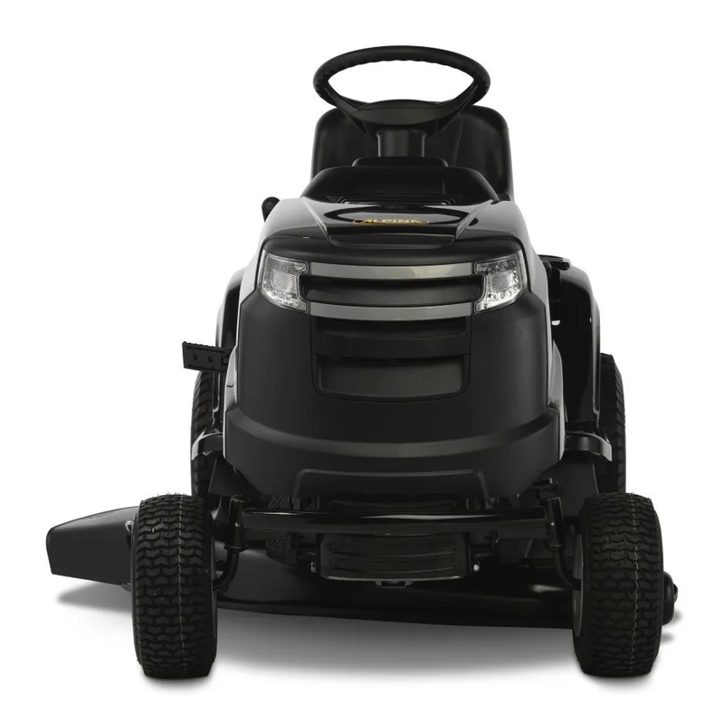 Tractoras de tuns gazon Alpina AT3 98 A putere 6.5 kW benzina 5+1 viteze latime taiere 98 cm 7 trepte taiere acumulator 18 Ah 12V