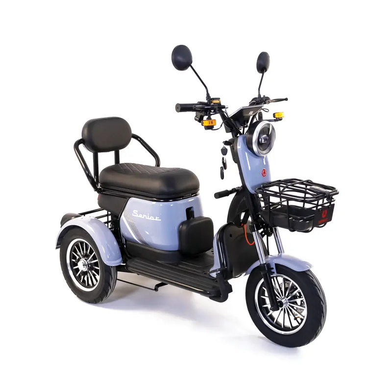 Tricicleta electrica Rotakt Senior putere 1000W viteza 25 km/h autonomie 62 Km acumulatori 60V/20Ah greutate admisa 187kg fara permis - Verde