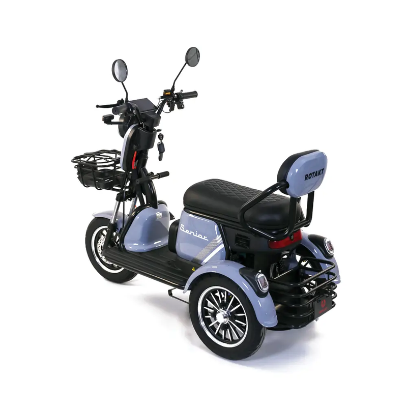 Tricicleta electrica Rotakt Senior putere 1000W viteza 25 km/h autonomie 62 Km acumulatori 60V/20Ah greutate admisa 187kg fara permis - Verde