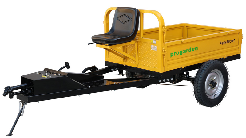 Agregat 4x4 Benzina Motocultor ProGARDEN Campo 1873V2 Alpine + Remorca ProGARDEN Alpine RM500T cu tractiune