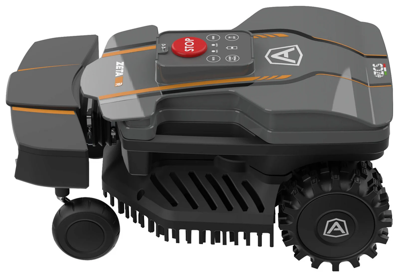 Robot de tuns gazonul AMBROGIO ZETA R latime taiere 18 cm lama stelata 4 cutite senzor ploaie mod ECO Bluetooth cod PIN