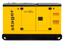 Generator insonorizat Stager YDY22S 22kVA 87A 1500rpm monofazat diesel