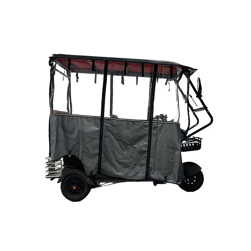 Tricicleta electrica RDB LONG cu acoperis si prelata fara permis 1800W 25km/h rosu