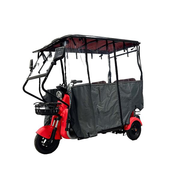 Tricicleta electrica RDB LONG cu acoperis si prelata fara permis 1800W 25km/h rosu