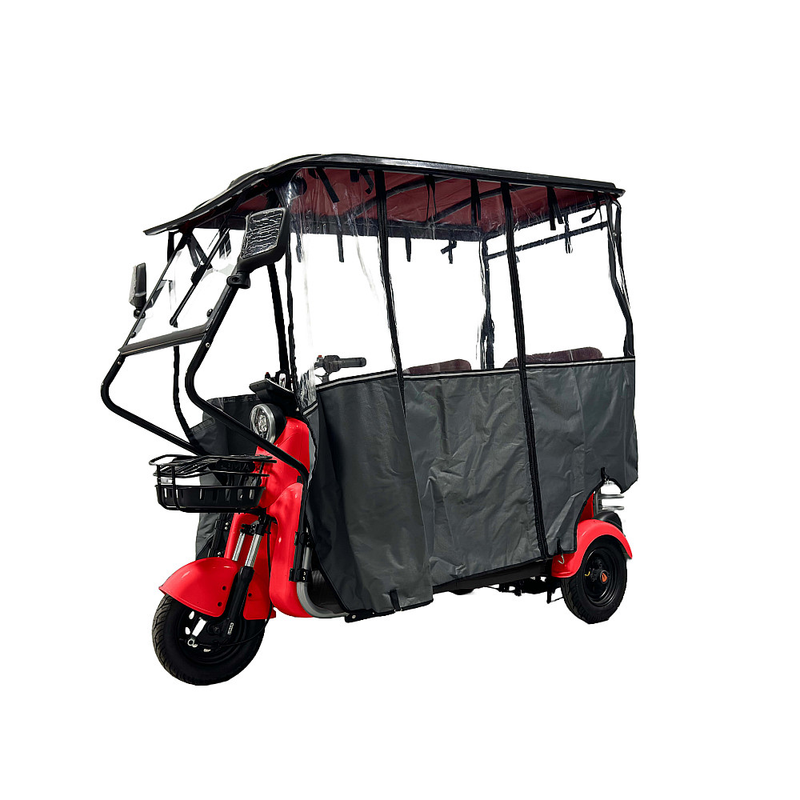 Tricicleta electrica RDB LONG cu acoperis si prelata fara permis 1800W 25km/h rosu