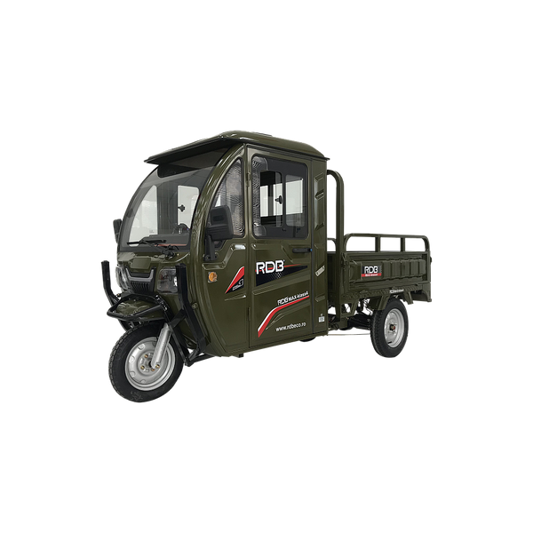 Tricicleta electrica RDB MAX-Klass4 acoperis inchis fara permis 72V 32Ah 4000W 25km/h verde