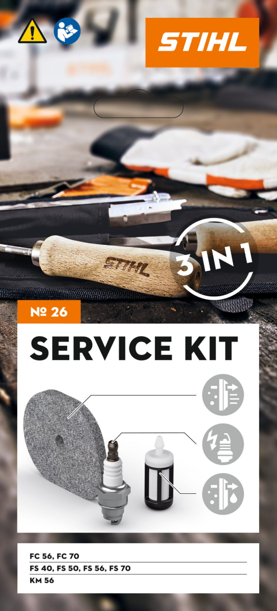 STIHL Kit Service 26 pentru motocoase pe benzina FC 56 / FC 70 / FS 40 / FS 50 / FS 56 / FS 70 / HT 56 / KM 56