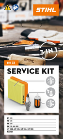 STIHL Kit Service 31 cu filtrul de aer din hartie, bujia, filtrul de combustibil pentru BT 131/ FB 131/ FR 131/ FS 131/FS 311/ HT 130/ HT 131/ HT 132/ HT 133/ KM 131