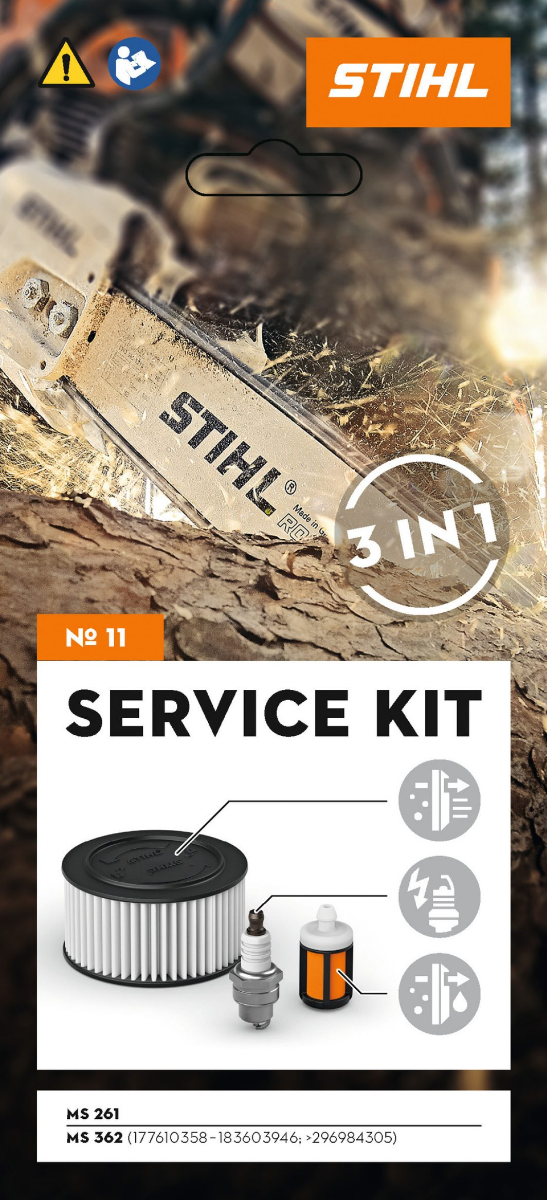 STIHL Kit Service 11 cu filtrul de aer HD2, bujie, filtrul de combustibil pentru MS 261 / MS 362