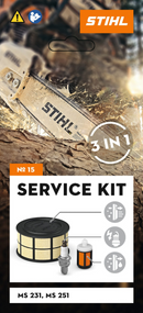STIHL Kit Service 15 cu filtrul de aer cu fleece, bujie, filtrul de combustibil pentru MS 231 / MS 251