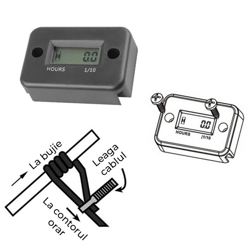Contor orar AgroPro pentru motoare termice benzina motosapa motocultor drujba motor barca