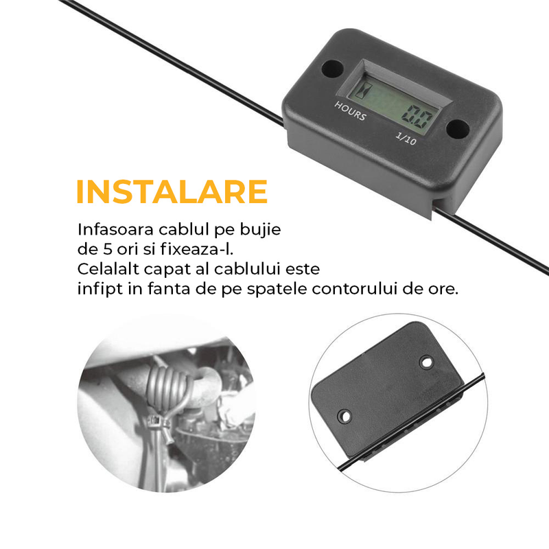 Contor orar AgroPro pentru motoare termice benzina motosapa motocultor drujba motor barca