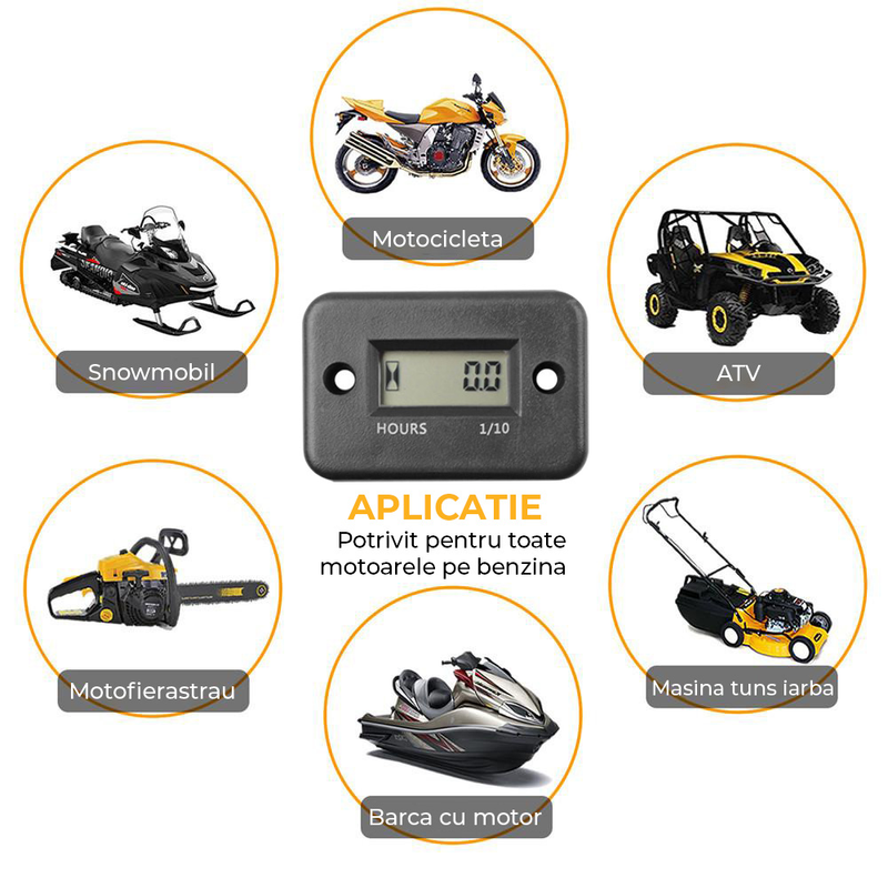 Contor orar AgroPro pentru motoare termice benzina motosapa motocultor drujba motor barca