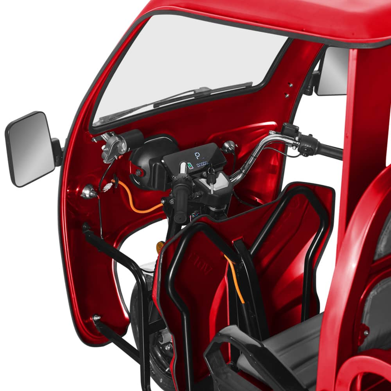 Tricicleta electrica Voltarom Hercules VT5 putere 3900 W 72V 45 AH viteza 45 km/h autonomie 50 km cu cabina necesita permis culoare gri