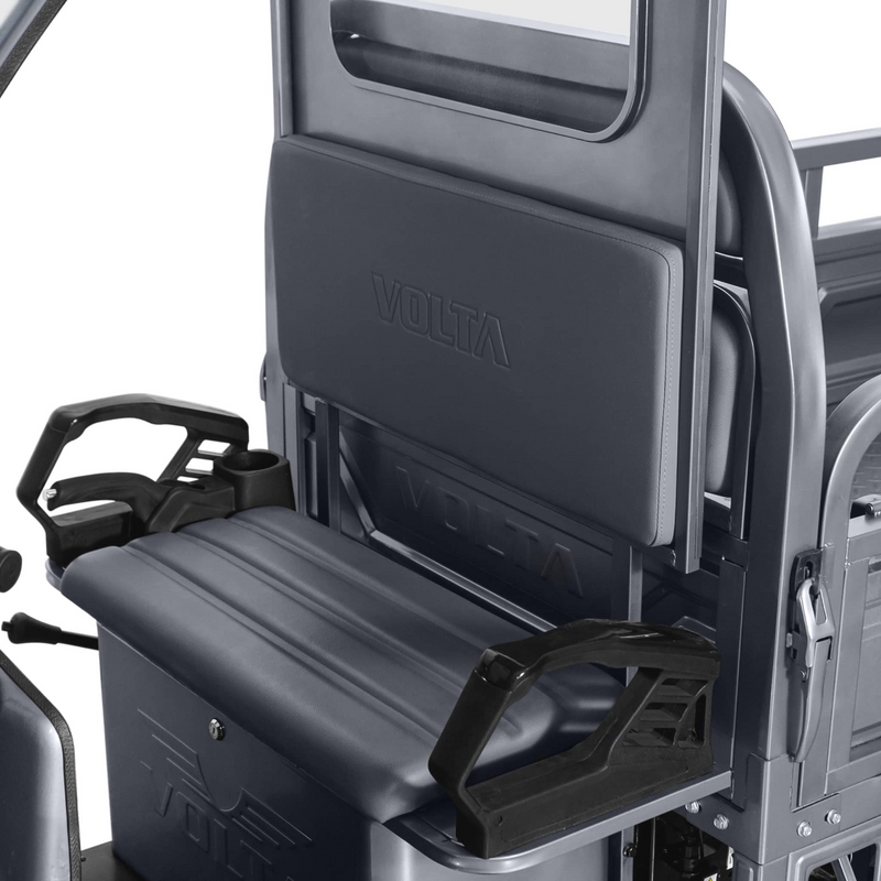 Tricicleta electrica Voltarom Hercules VT5 putere 3900 W 72V 120 AH viteza 25 km/h autonomie 120 km cu cabina fara permis culoare gri