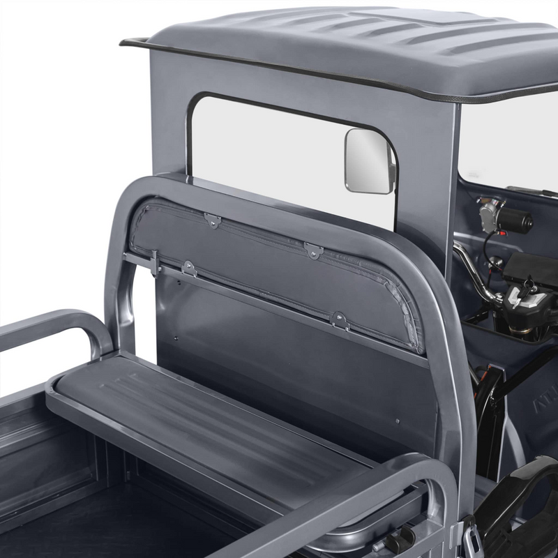 Tricicleta electrica Voltarom Hercules VT5 putere 3900 W 72V 120 AH viteza 25 km/h autonomie 120 km cu cabina fara permis culoare gri