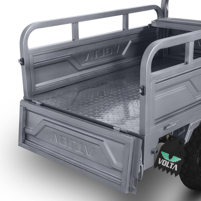 Tricicleta electrica Voltarom Hercules VT5 putere 3900 W 72V 120 AH viteza 25 km/h autonomie 120 km cu cabina fara permis culoare gri