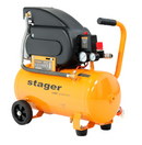 Compresor aer Stager Air 20D24 putere 1.5 kW debit 200 l/min presiune 8 bar rezervor 24L monofazat angrenare directa