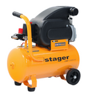 Compresor aer Stager Air 20D24 putere 1.5 kW debit 200 l/min presiune 8 bar rezervor 24L monofazat angrenare directa