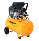 Compresor aer Stager Air 20D50 putere 1.5 kW debit 200 l/min presiune 8 bar rezervor 50L monofazat angrenare directa