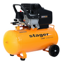 Compresor aer Stager Air 20D50 putere 1.5 kW debit 200 l/min presiune 8 bar rezervor 50L monofazat angrenare directa