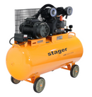 Compresor aer Stager Air 60C200 putere 4 kW debit 600 l/min presiune 10 bar rezervor 200L trifazat angrenare curea