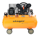 Compresor aer Stager Air 60C200 putere 4 kW debit 600 l/min presiune 10 bar rezervor 200L trifazat angrenare curea