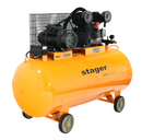 Compresor aer Stager Air 60C370 putere 4 kW debit 600 l/min presiune 10 bar rezervor 370L trifazat angrenare curea