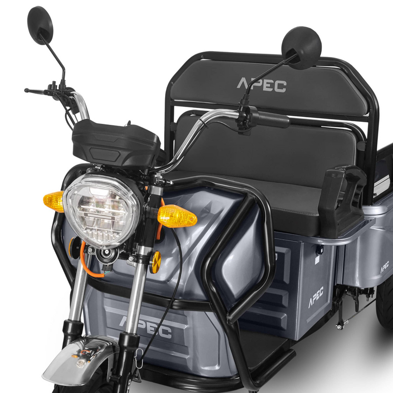 Tricicleta electrica Voltarom APT4 putere 1000 W viteza 25 km/h autonomie 41 km fara permis culoare alb