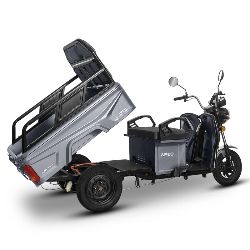 Tricicleta electrica Voltarom APT4 putere 1000 W viteza 25 km/h autonomie 41 km fara permis culoare alb