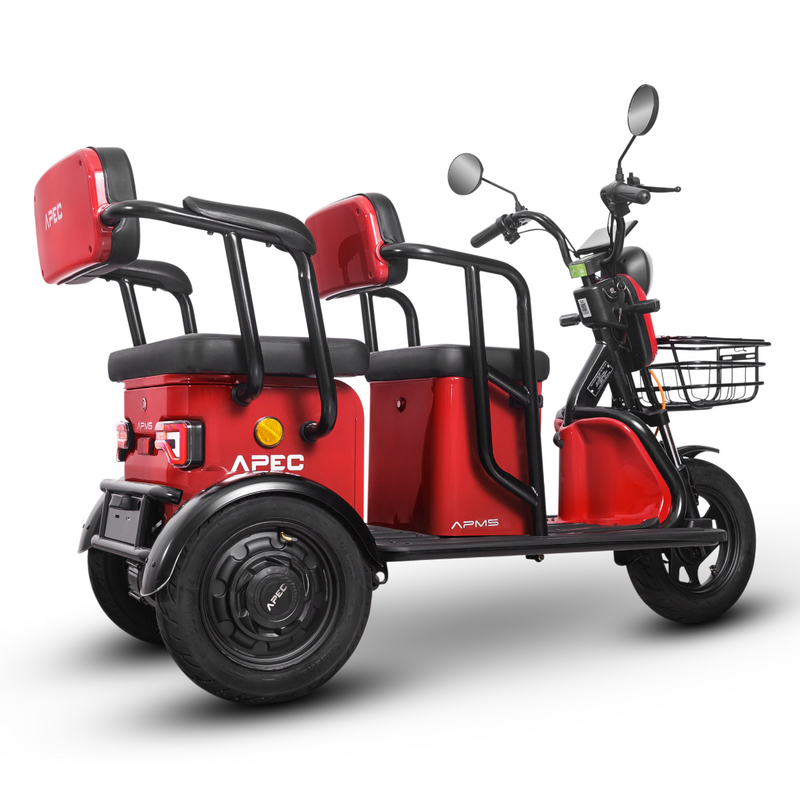Tricicleta electrica Voltarom APM5 putere 1000 W 20 AH 60V viteza 25 km/h autonomie 40 km fara permis culoare gri