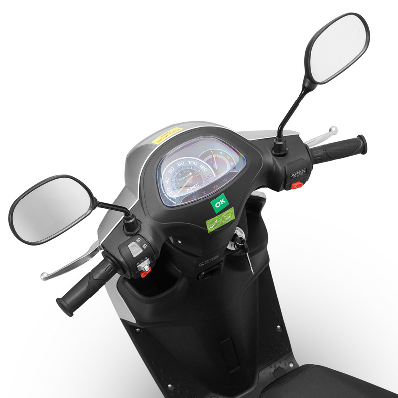 Scuter pe benzina Voltarom PS5 motor 7.2 CP 125 cmc viteza 80 km/h necesita permis culoare gri