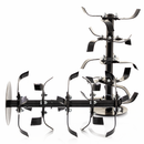 Motocultor Rotakt Gladiator RO15RE-2P motor 15CP benzina 2+1 viteze latime lucru 56-135 cm freze roti cauciuc 5.00-12" pornire electrica 2 prize de putere roti metal plug arat rarita reglabila plug cartofi 5l ulei