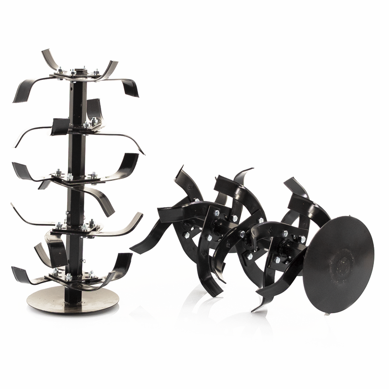 Motocultor Rotakt Goliath RO17RE-2P motor 17CP benzina 2+1 viteze latime lucru 56-135 cm freze roti cauciuc 5.00-12" pornire electrica 2 prize de putere roti metal plug arat rarita reglabila plug cartofi 5l ulei