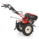 Motocultor Rotakt Godzilla RO135C 2-PTO motor 9CP diesel 2+1 viteze latime lucru 56-135 cm freze roti cauciuc 5.00-12" pornire electrica 2 prize de putere roti metal plug arat rarita reglabila plug cartofi cultivator plug reversibil remorca 5l ulei