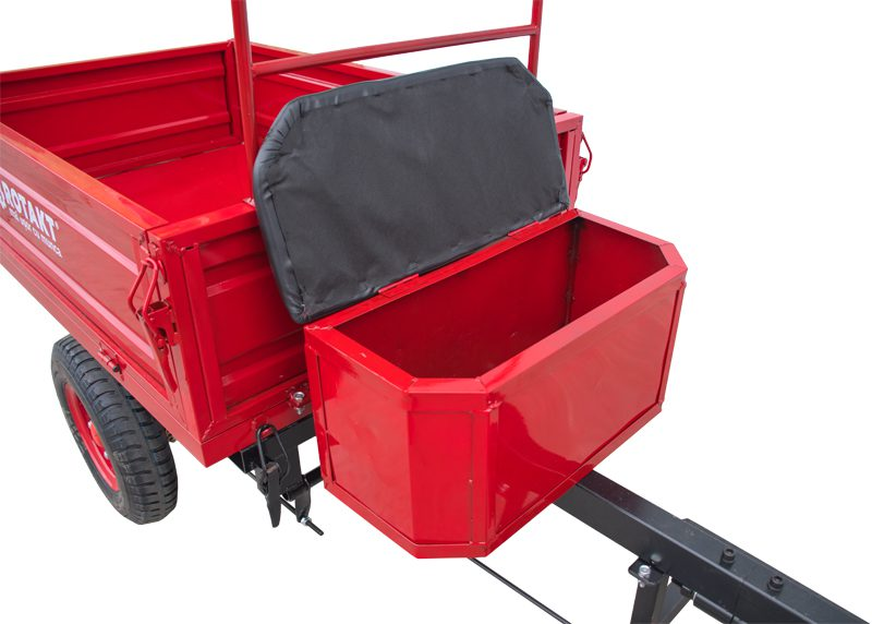 Remorca motocultor Rotakt Dragon REM300S capacitate incarcare 300 kg roti 4.00-8 cuva 110x74x33 cm cutie scule frana mecanica